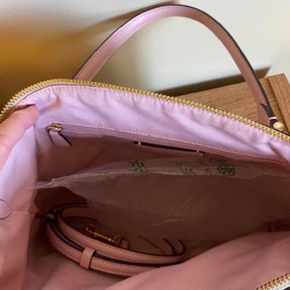 PRAIRIE SATCHEL IN SIGNATURE CANVAS (COACH F79998) SV/KHAKI LT PINK - Picture 2 of 7